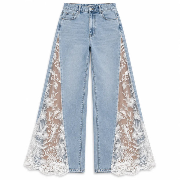 LACE WIDE LEG JEANS