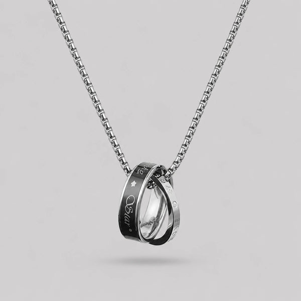 Double Ring Pendant Necklace