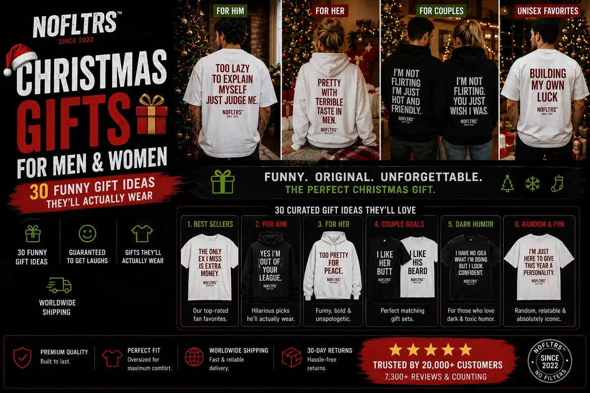 Christmas Gifts for Men & Women 2026 — 30 Funny Gift Ideas They'll Actually Wear