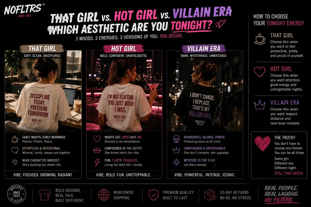 That Girl vs. Hot Girl vs. Villain Era: Which Aesthetic Are You Tonight?