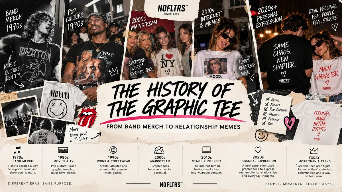 The History of the Graphic Tee: From Band Merch to Relationship Memes