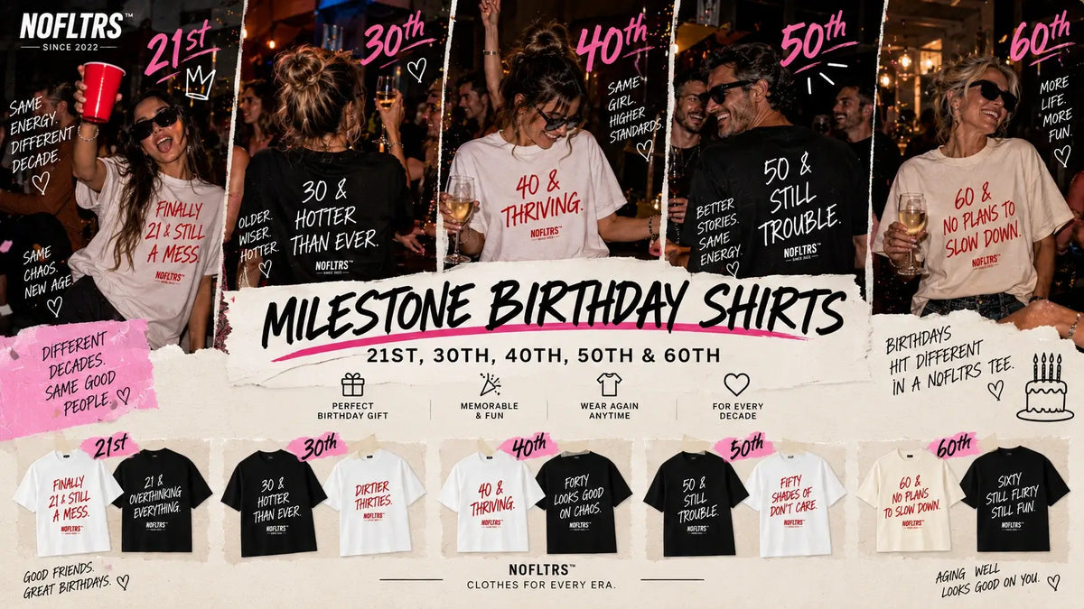 Milestone Birthday Shirts: 21st, 30th, 40th, 50th & 60th