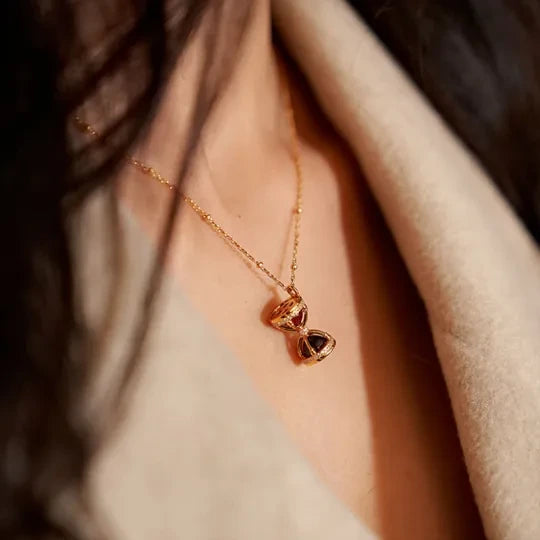 Hourglass Garnet Necklace