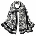 Monochrome Floral Silk Scarf