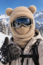 Bear Balaclava – Plush Winter Hood with Face & Neck Warmer