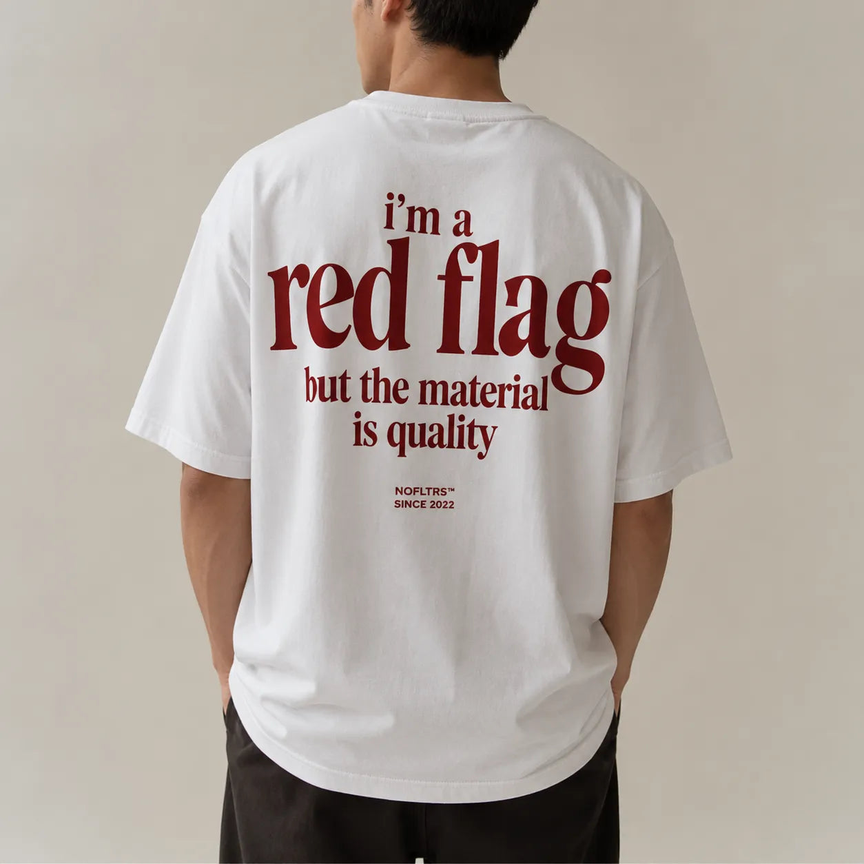 I'M A RED FLAG BUT THE MATERIAL IS QUALITY