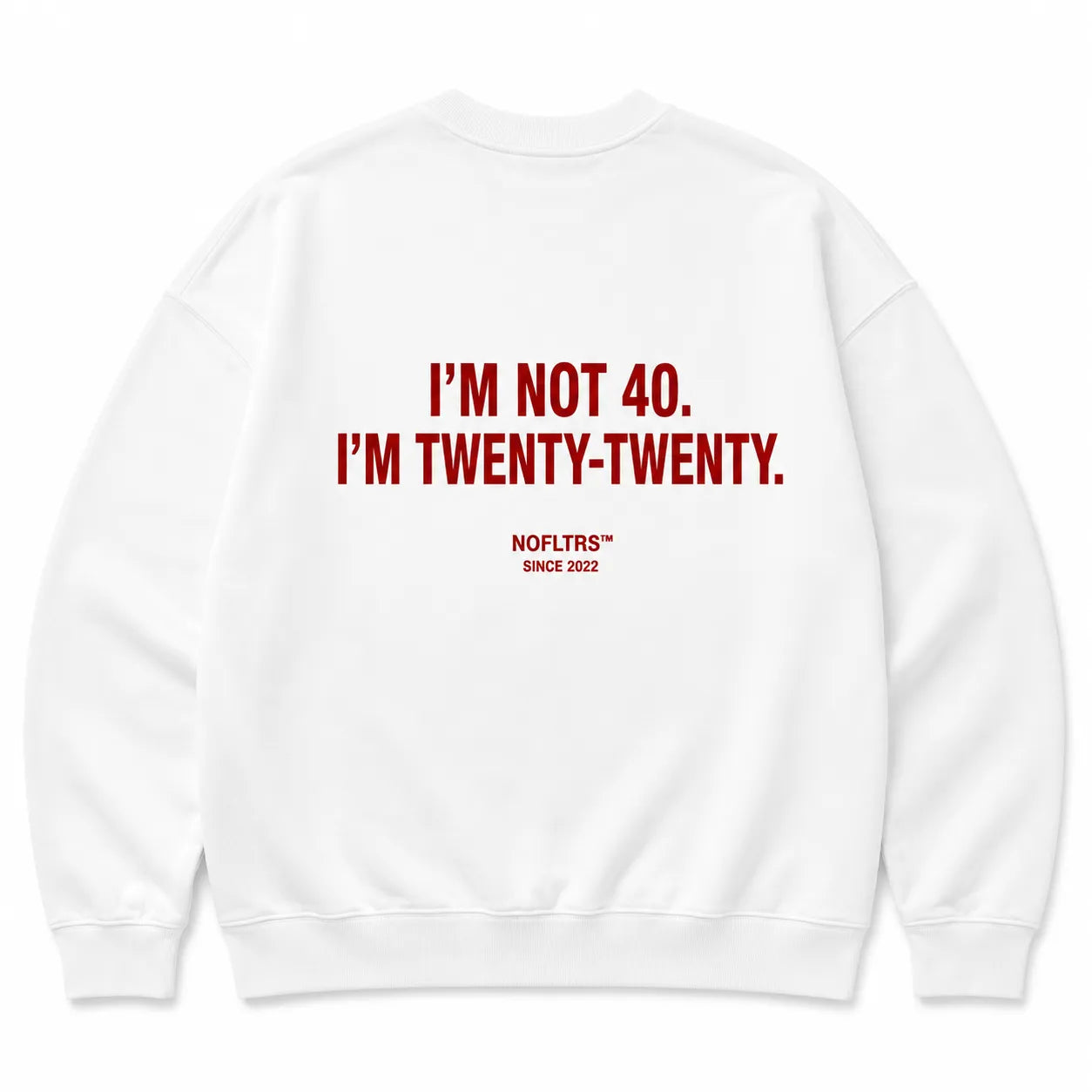 I'M NOT 40. I'M TWENTY-TWENTY SWEATSHIRT
