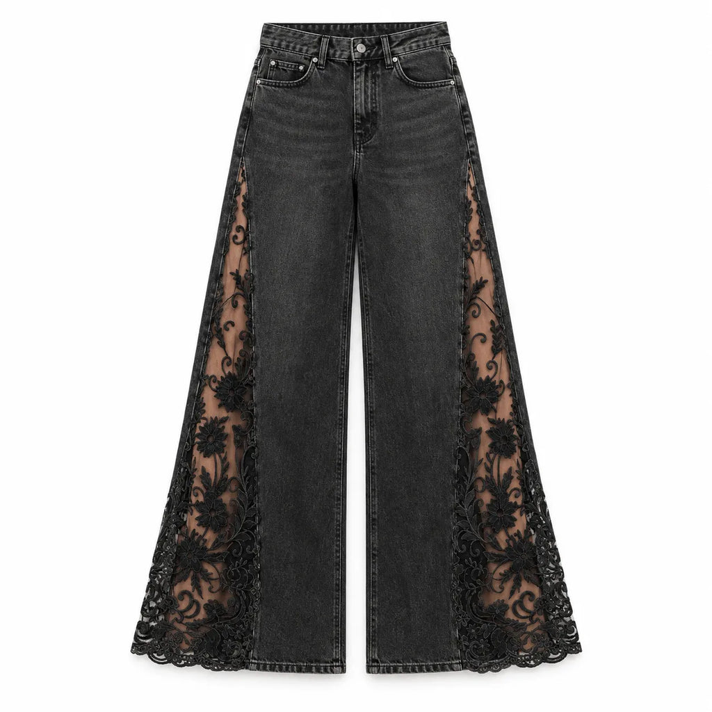 LACE WIDE LEG JEANS