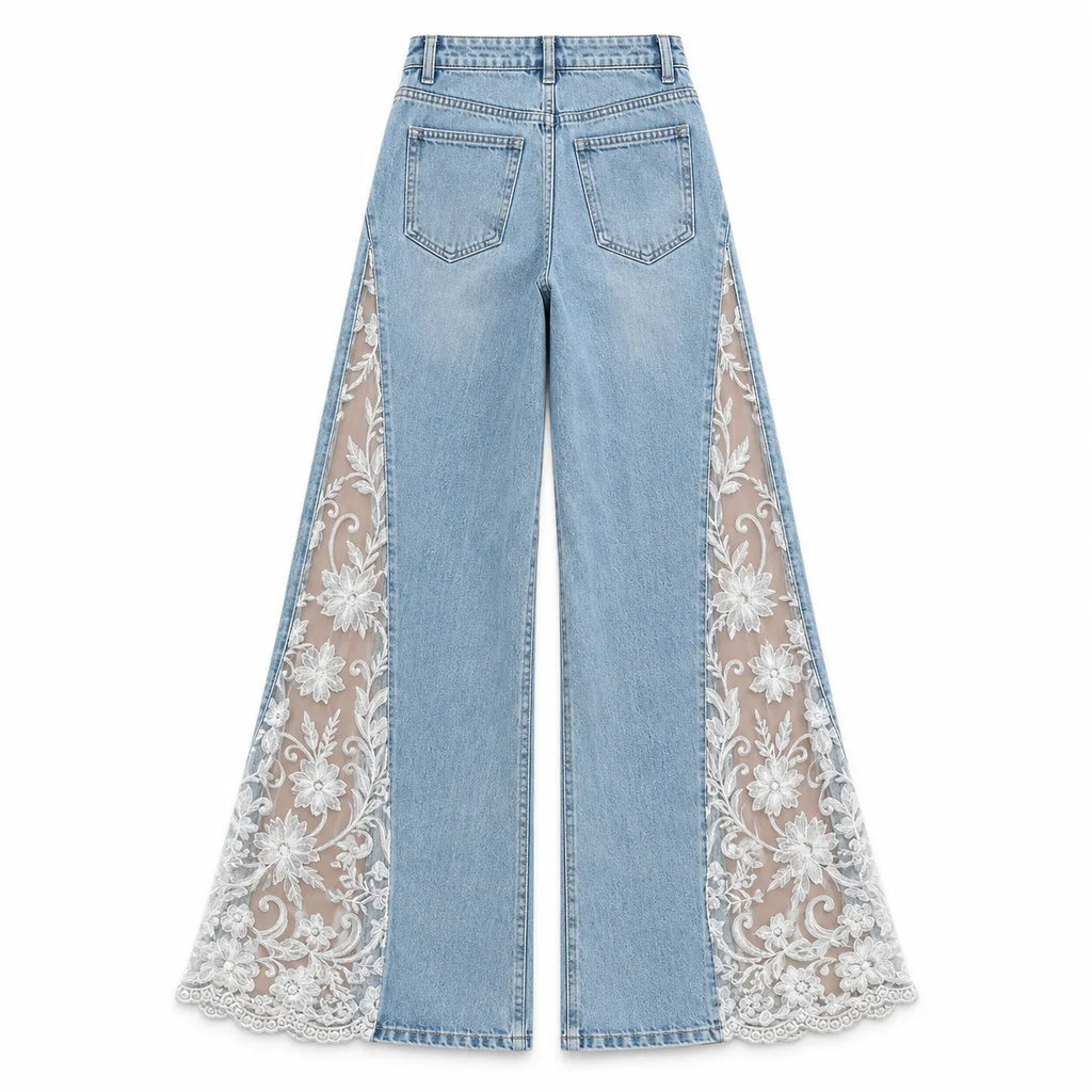 LACE WIDE LEG JEANS
