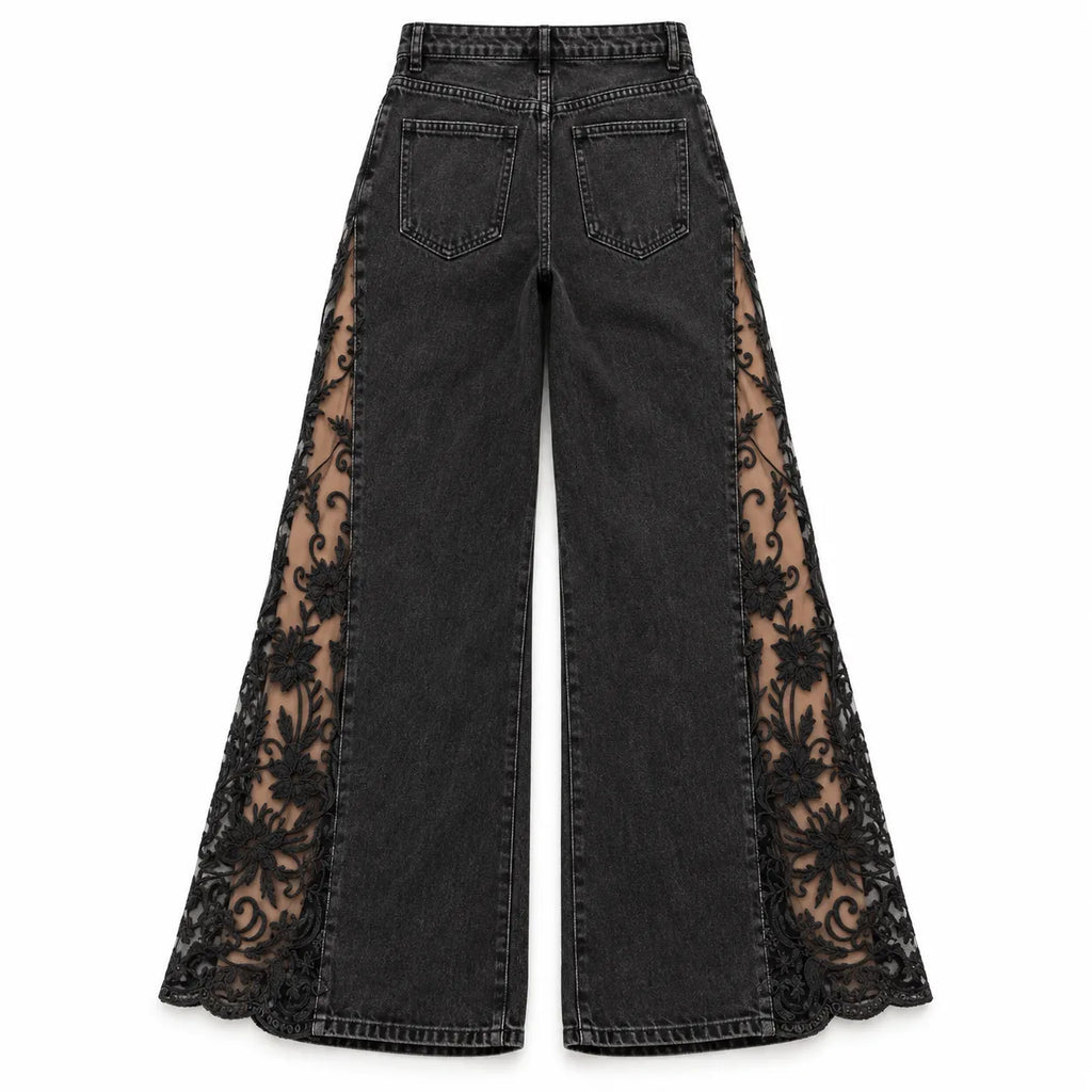 LACE WIDE LEG JEANS