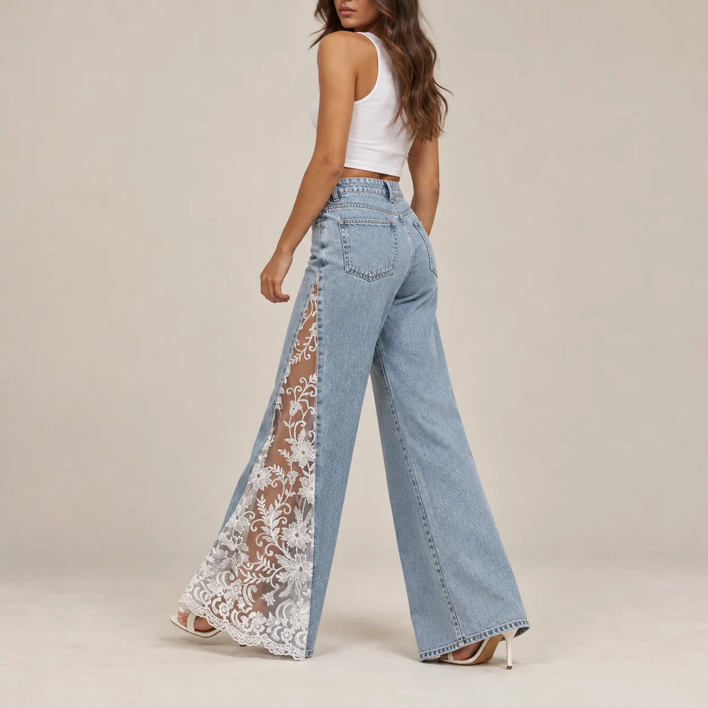 LACE WIDE LEG JEANS