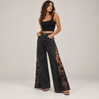 LACE WIDE LEG JEANS