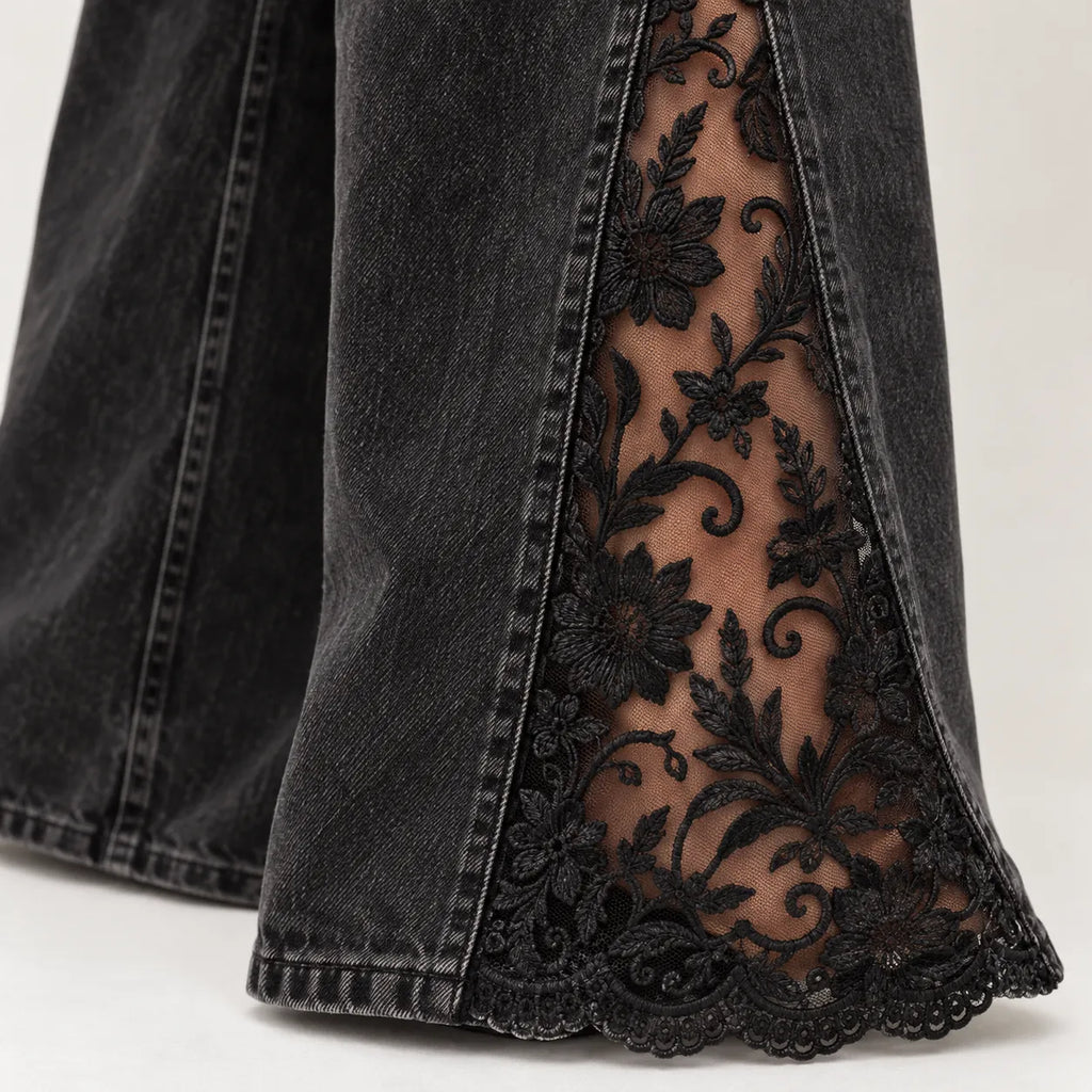 LACE WIDE LEG JEANS