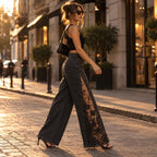 LACE WIDE LEG JEANS
