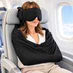 3-in-1 Airplane Sleep Support System – Travel Pillow, Eye Mask & Body Sling