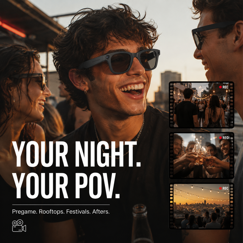 NOFLTRS POV GLASSES™ — Hands-Free Camera Glasses