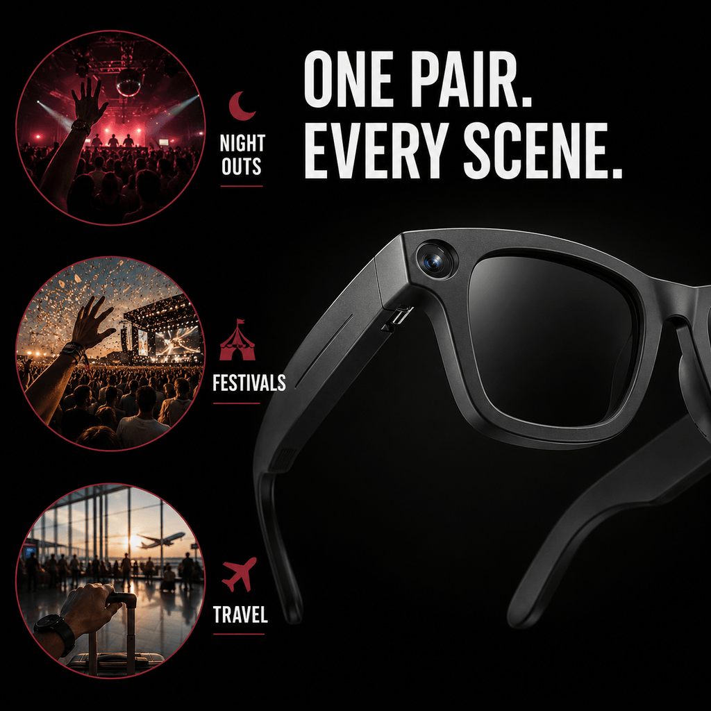 NOFLTRS POV GLASSES™ — Hands-Free Camera Glasses