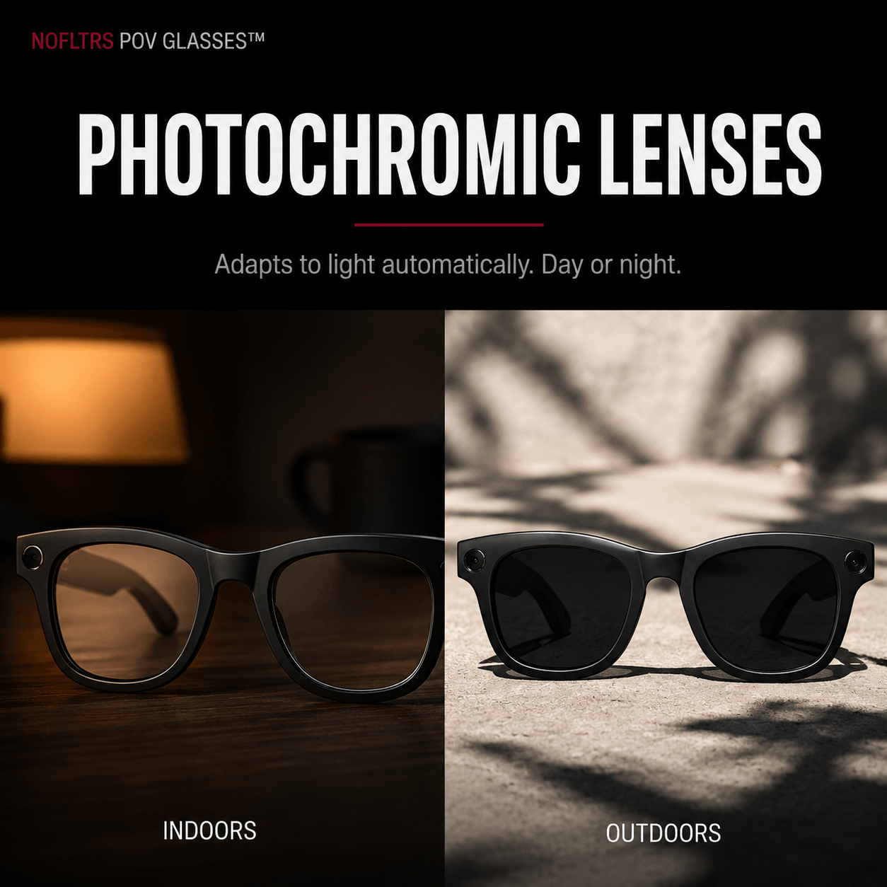 NOFLTRS POV GLASSES™ — Hands-Free Camera Glasses