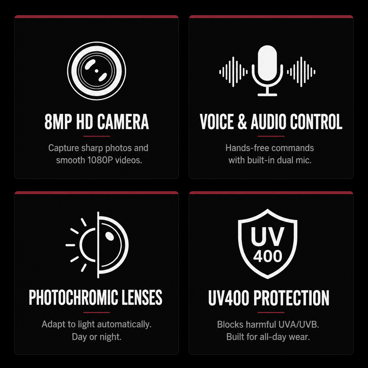 NOFLTRS POV GLASSES™ — Hands-Free Camera Glasses