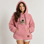 Pet Pouch Hoodie for Women – Cozy Sherpa Cat & Small Dog Hoodie