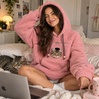 Pet Pouch Hoodie for Women – Cozy Sherpa Cat & Small Dog Hoodie