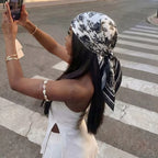 Monochrome Floral Silk Scarf