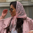 Lace Floral Embroidered Scarf