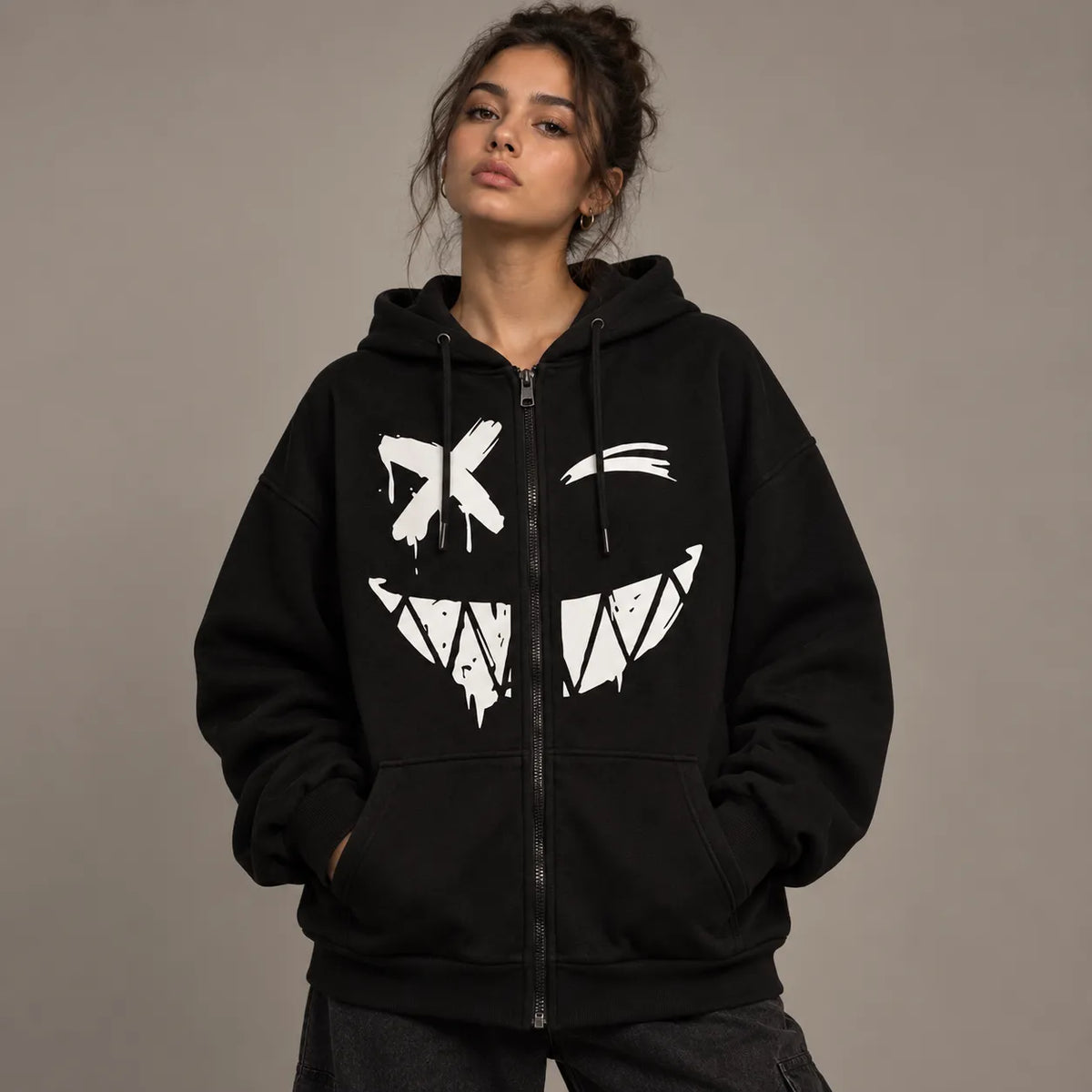 SINISTER SMILE ZIP HOODIE