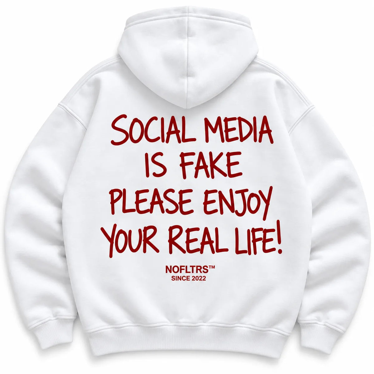 SOCIAL MEDIA IS FAKE PLEASE ENJOY YOUR REAL LIFE HOODIE