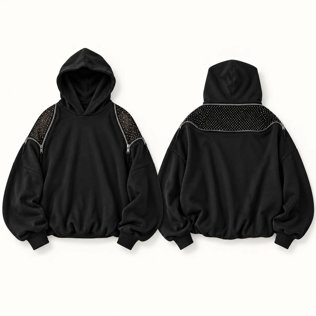 Backless Hoodie – Mesh Open Back Streetwear Top for Women
