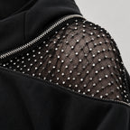 Backless Hoodie – Mesh Open Back Streetwear Top for Women