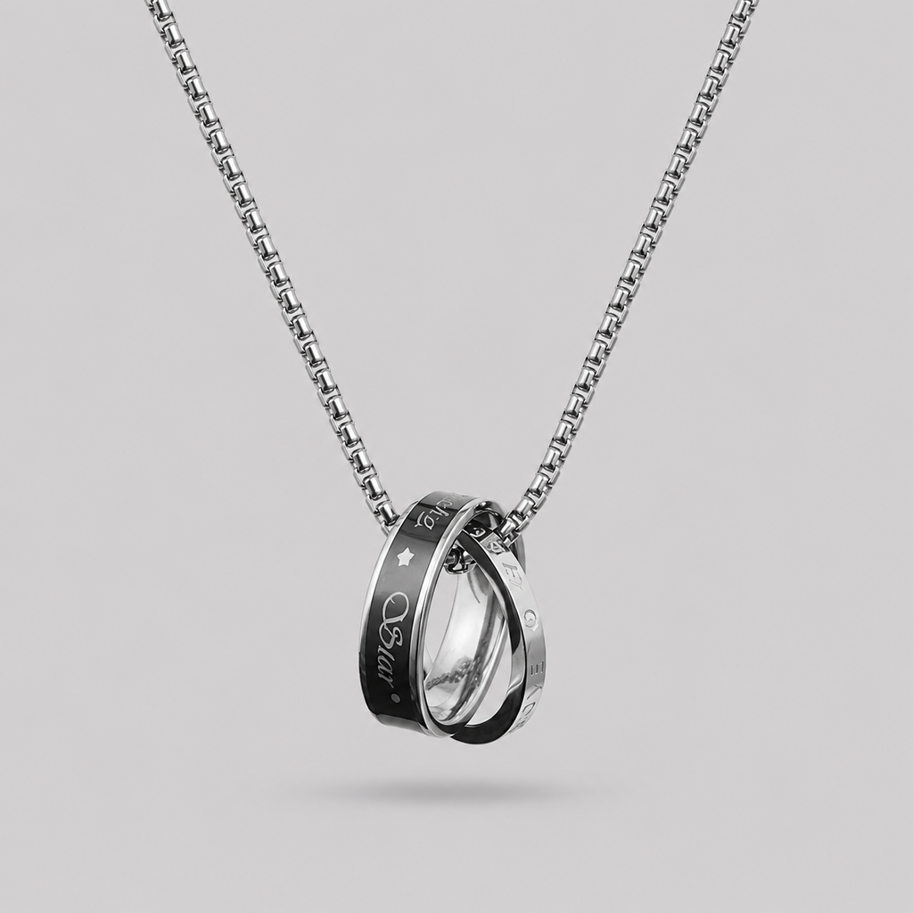 Double Ring Pendant Necklace