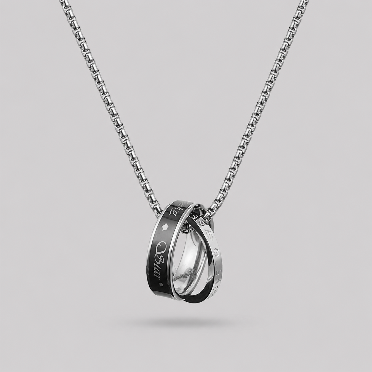 Double Ring Pendant Necklace