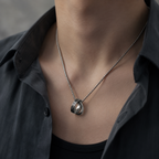 Double Ring Pendant Necklace