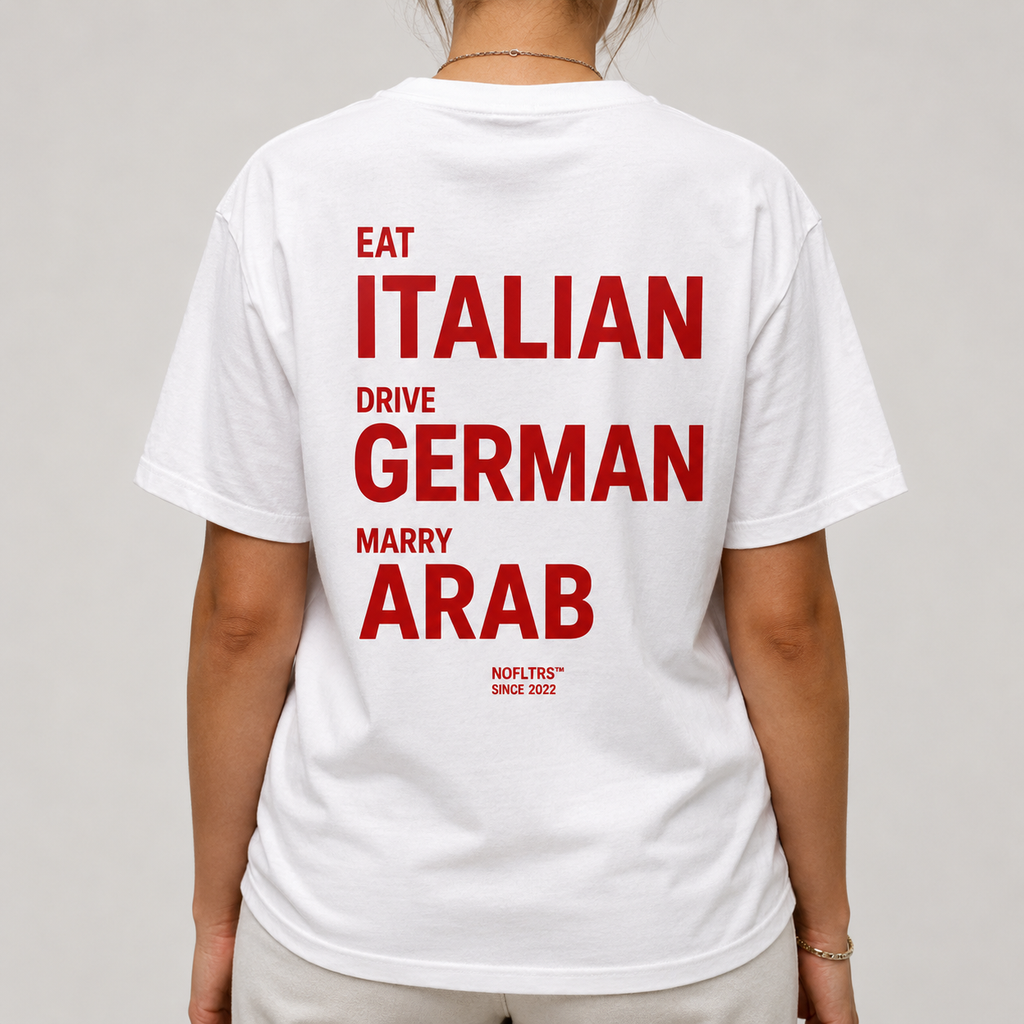 EAT ITALIAN DRIVE GERMAN MARRY ARAB