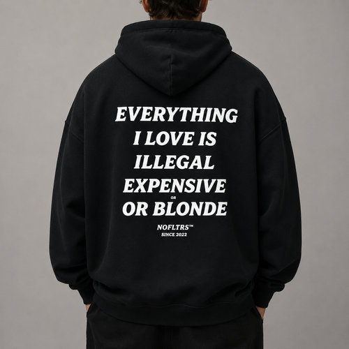 EVERYTHING I LOVE IS ILLEGAL EXPENSIVE OR BLONDE Hoodie