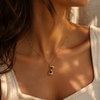 Hourglass Garnet Necklace