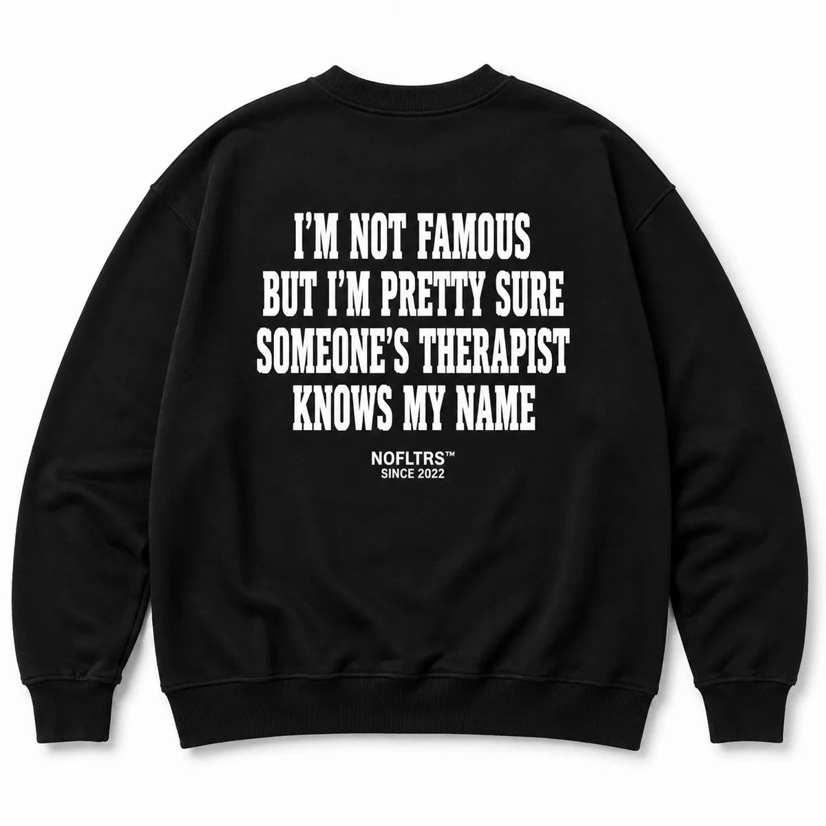 I'M NOT FAMOUS BUT I'M PRETTY SURE SOMEONE'S THERAPIST KNOWS MY NAME SWEATSHIRT