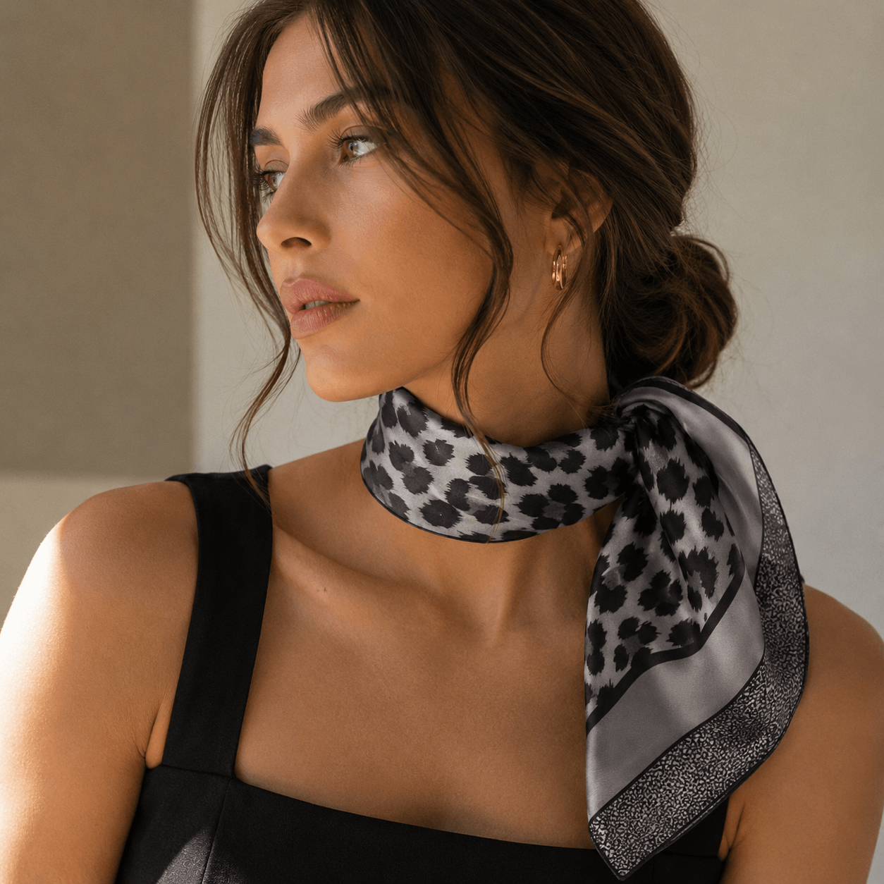 Leopard Print Square Scarf