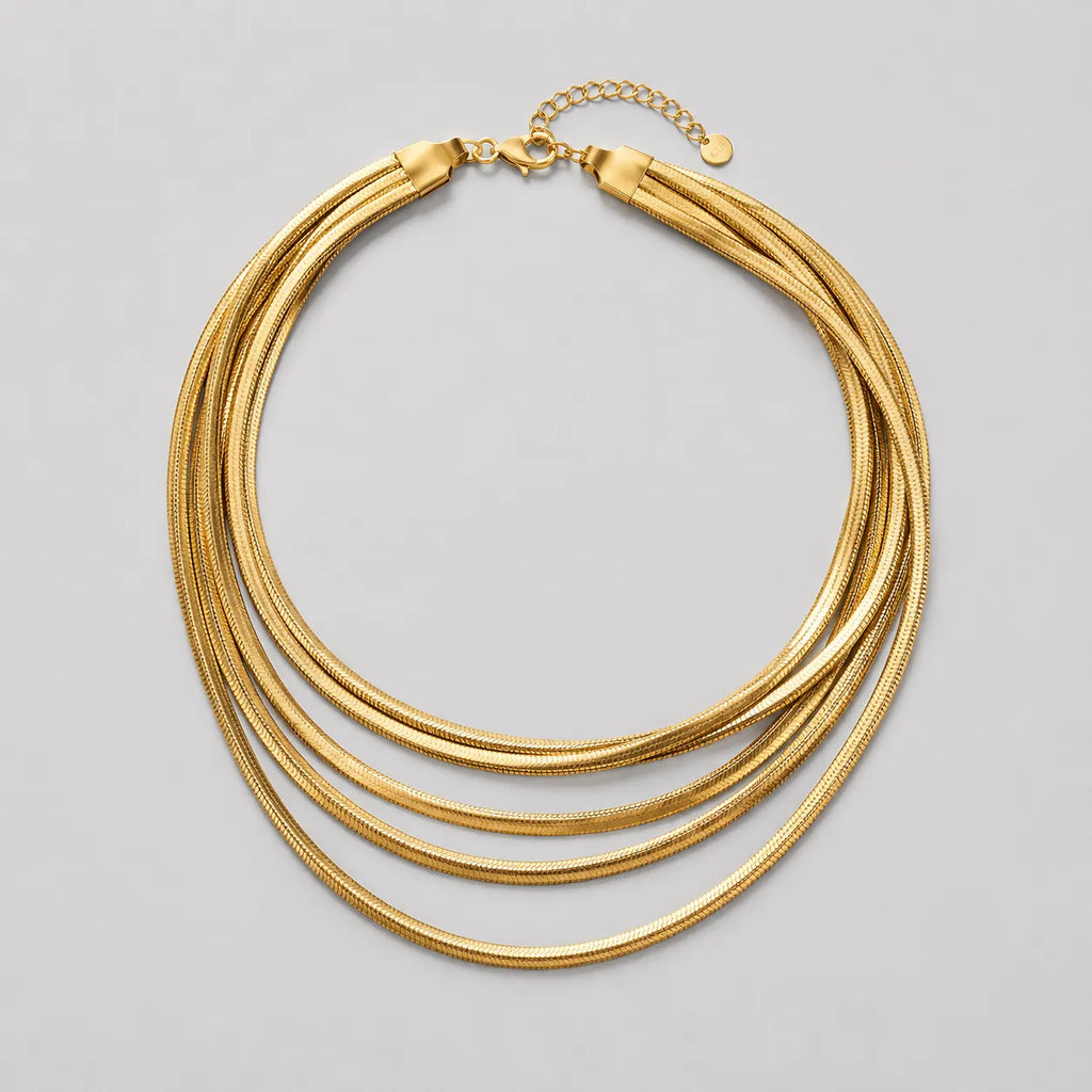 Layer Snake Chain Collar Necklace