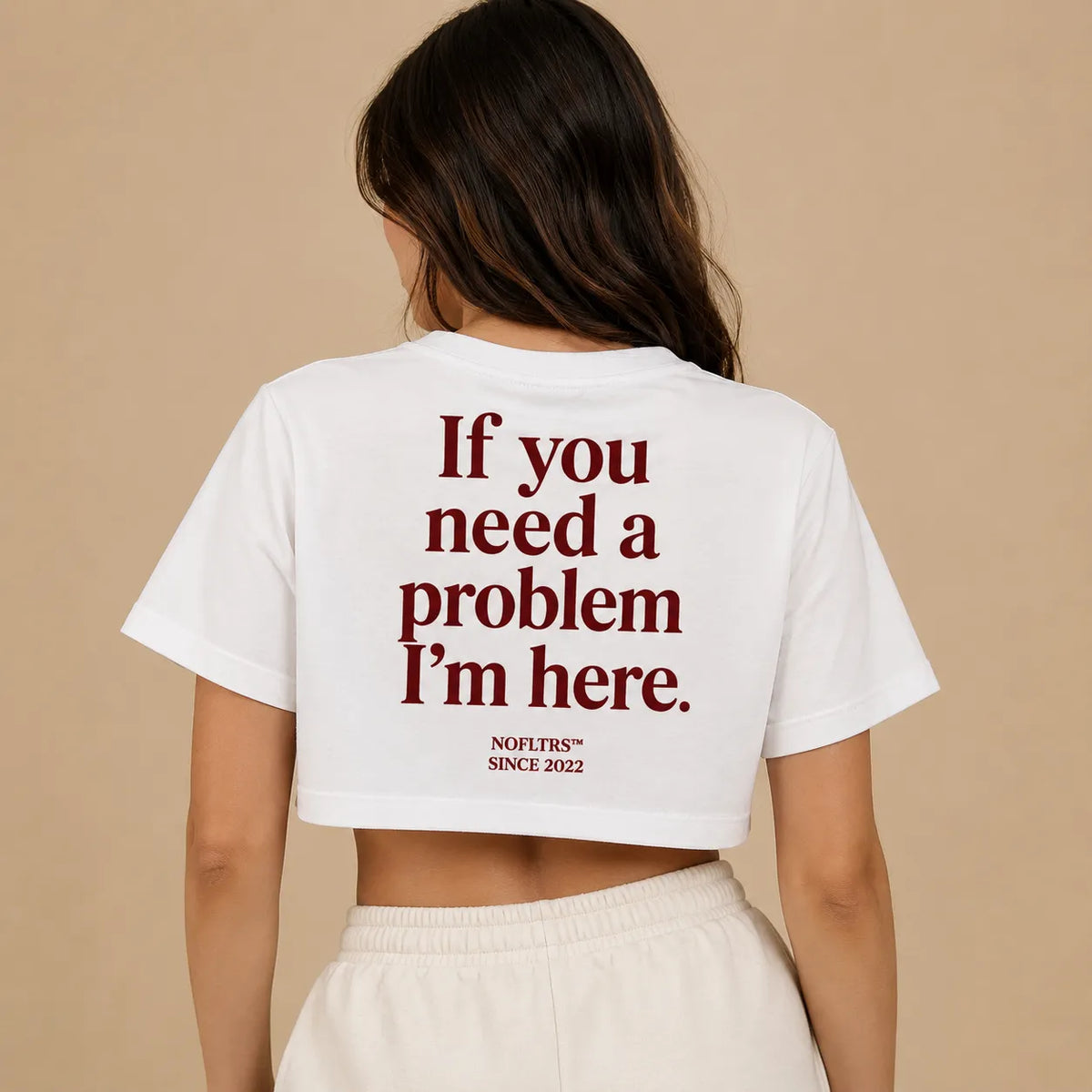 IF YOU NEED A PROBLEM I'M HERE CROP TEE