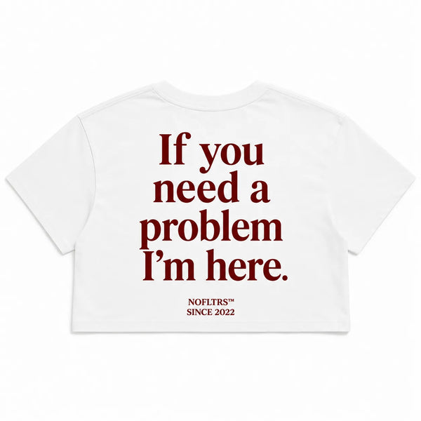 IF YOU NEED A PROBLEM I'M HERE CROP TEE
