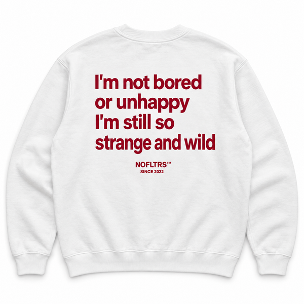 I'M NOT BORED OR UNHAPPY I'M STILL SO STRANGE AND WILD SWEATSHIRT