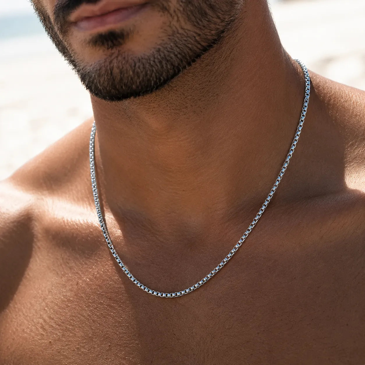 Silver Box Chain Necklace