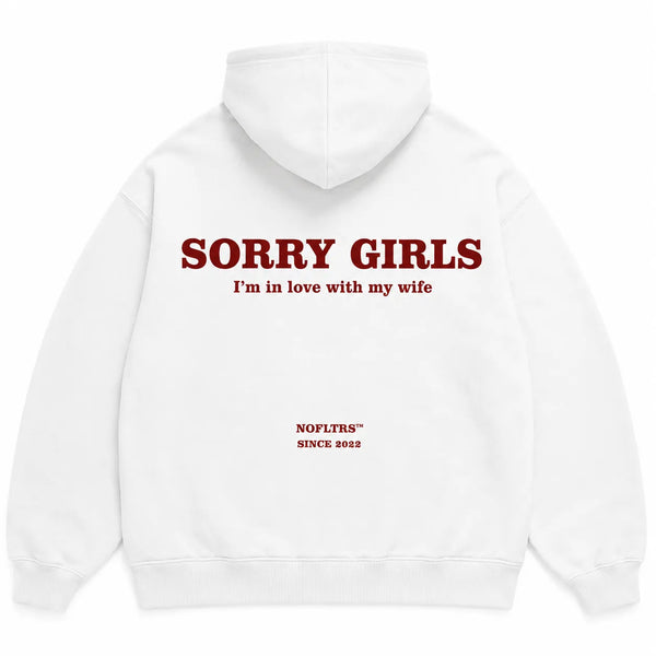 Sorry Girls I'm in Love With My Wife Funny Couple Hoodie – Oversized Unisex Streetwear Hoodie