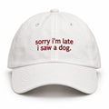 SORRY I'M LATE I SAW A DOG Cap