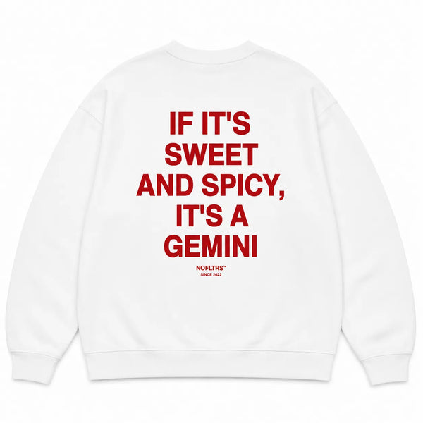 IF IT'S SWEET AND SPICY, IT'S A GEMINI SWEATSHIRT
