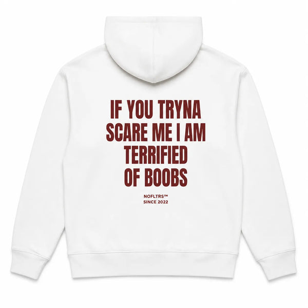 IF YOU TRYNA SCARE ME I AM TERRIFIED OF BOOBS Hoodie