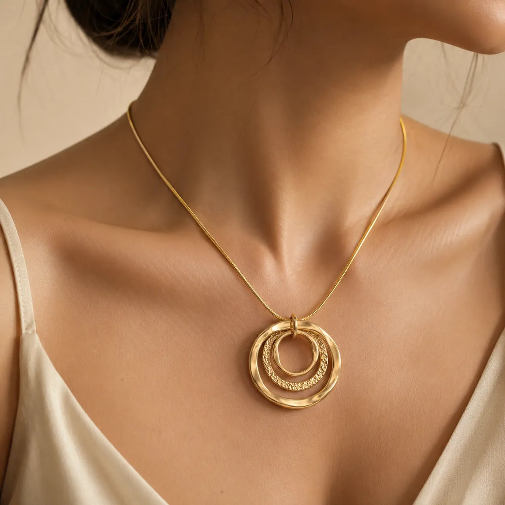 Triple Concentric Circle Necklace